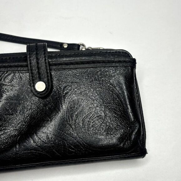 The Sak Iris Leather Floral Crossbody Bag Phone Black Wallet Womens Designer - Picture 8 of 11